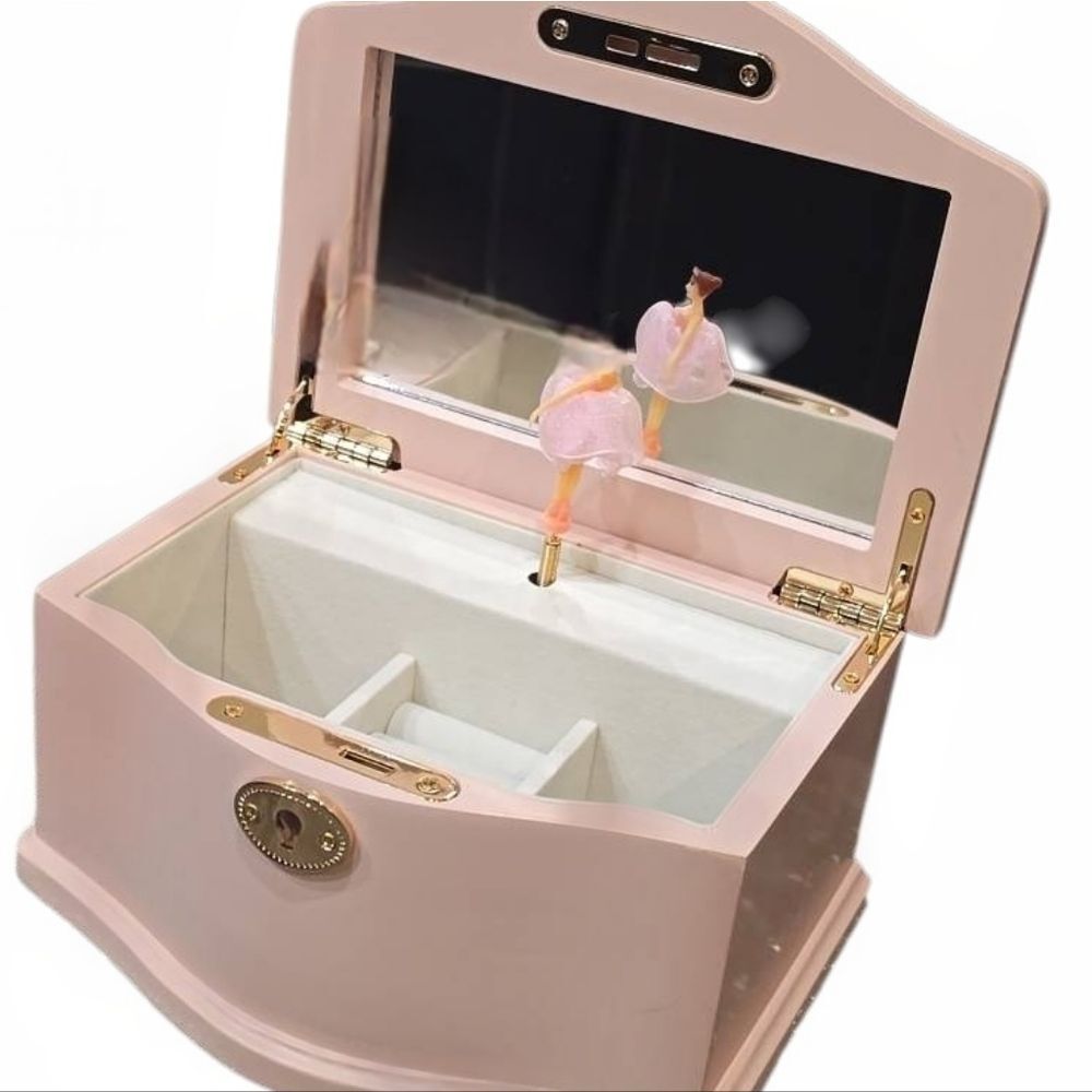 At Home Singing Ballerina Jewelry Box w/Mirror